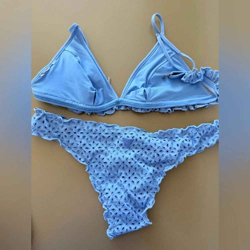New Guess Blue Patterned Bikini Swimwear Swimsuit 2 piece Set size S